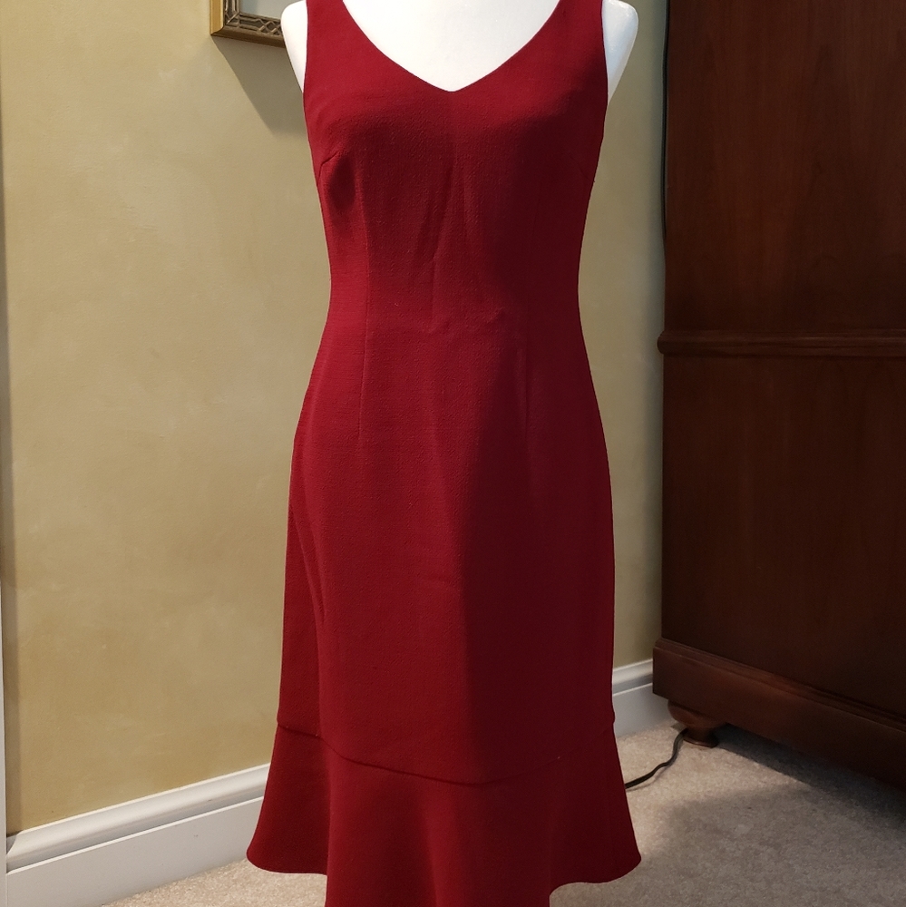 Ann Taylor Wool Dress in Deep Red - sz 0